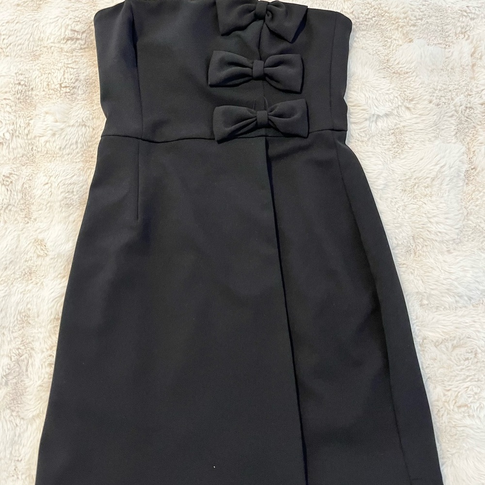 AQUA Strapless Black Elegant Mini Dress